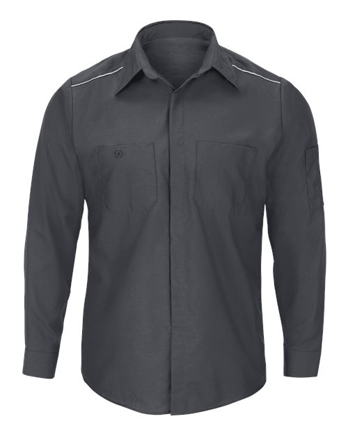 Red Kap Men's Pro Airflow Long Sleeve Work Shirt in Charcoal, front view