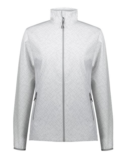Holloway Women's Featherlight Soft Shell Jacket in Arctic Haze Print, front view