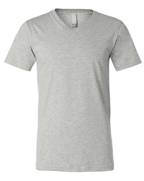 BELLA + CANVAS Unisex Heather CVC V-Neck Tee in Athletic Heather, front view