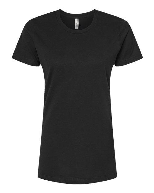 Tultex Women's Premium Cotton T-Shirt in Black, front view