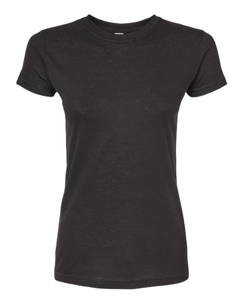 Tultex Women's Poly-Rich T-Shirt in Black, front view