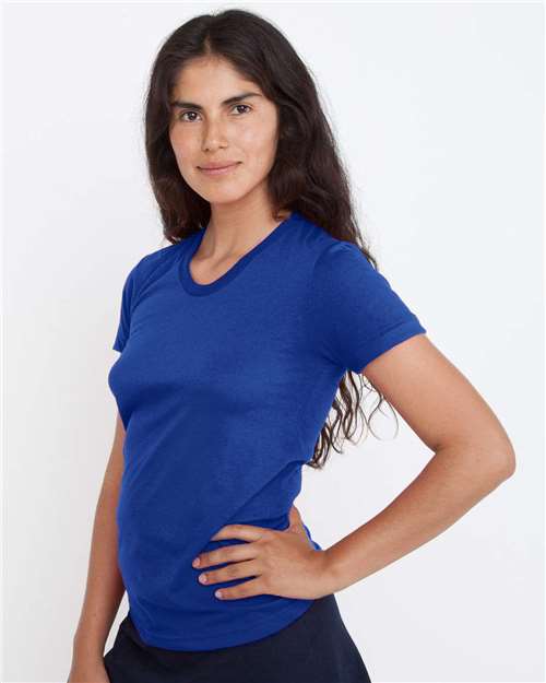 Los Angeles Apparel Women's USA-Made 50/50 T-Shirt in Lapis