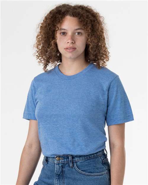 Los Angeles Apparel Unisex USA-Made Triblend T-Shirt in Athletic Blue