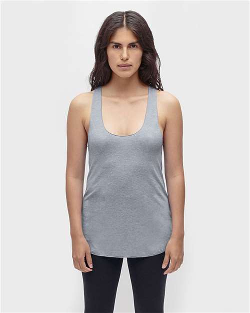 Los Angeles Apparel Women's USA-Made Triblend Racerback Tank Top in Athletic Grey