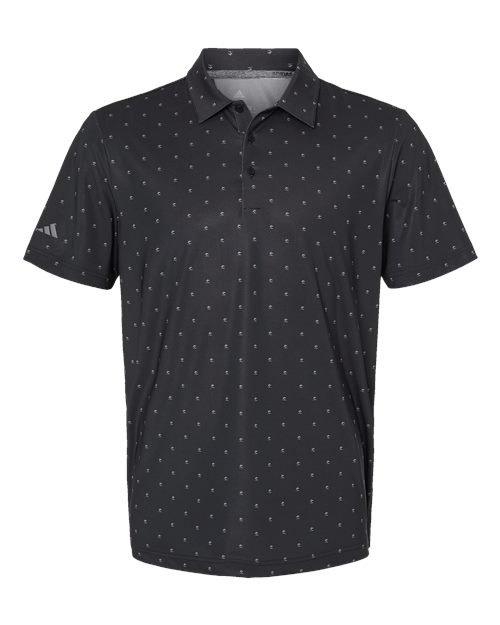 Adidas Men's Ultimate365 Pine Tree Polo in Black/Grey Three, front view
