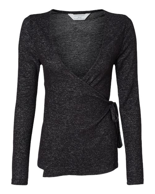 Boxercraft Women's Cuddle Wrap Top in Black Heather