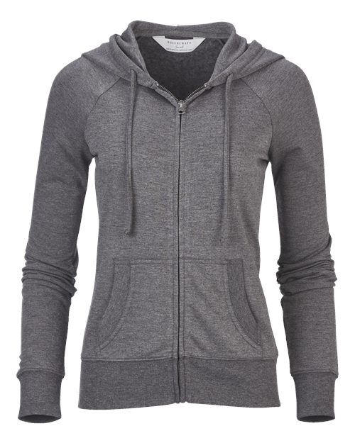 Boxercraft Women's Dream Fleece Full-Zip Hooded Sweatshirt in Black Heather