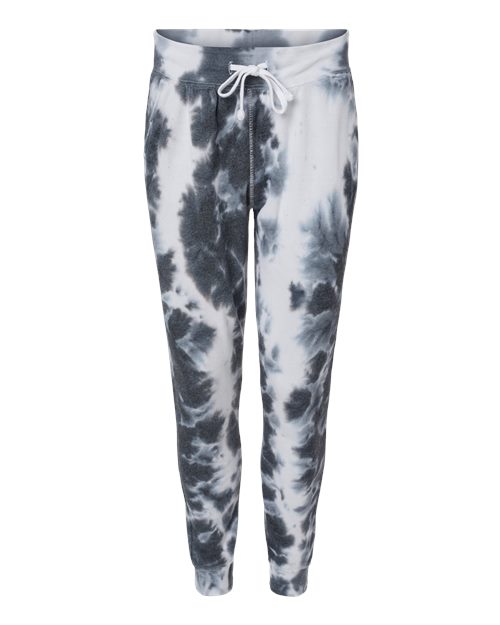 J. America Unisex Tie-Dyed Fleece Joggers in Black Tie Dye