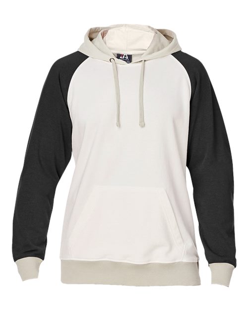 J. America Unisex Vintage Tricolor Hooded Sweatshirt in Antique White/Black