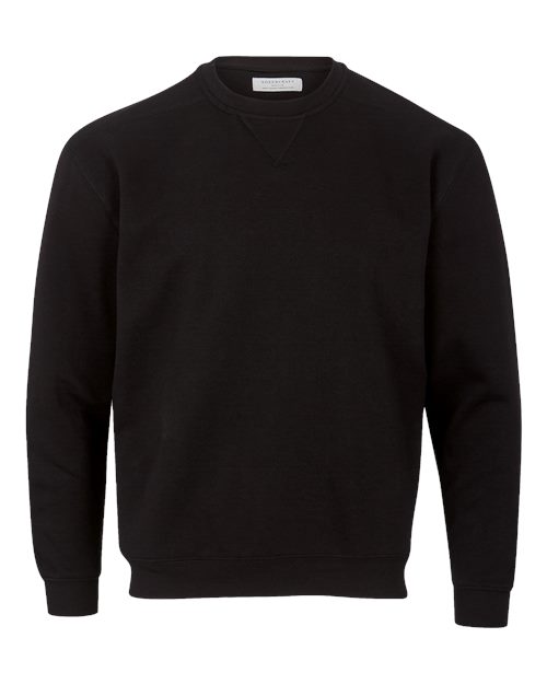Boxercraft Men's Fleece Crewneck Sweatshirt in Black, front view