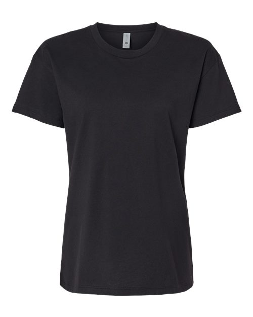 Next Level Women's Cotton Relaxed T-Shirt in Black, front view