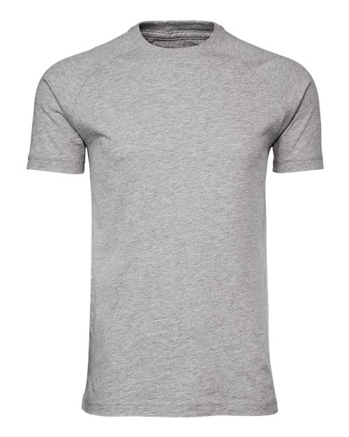 BELLA + CANVAS Men's Heather CVC Raglan Tee in Athletic Heather, front view