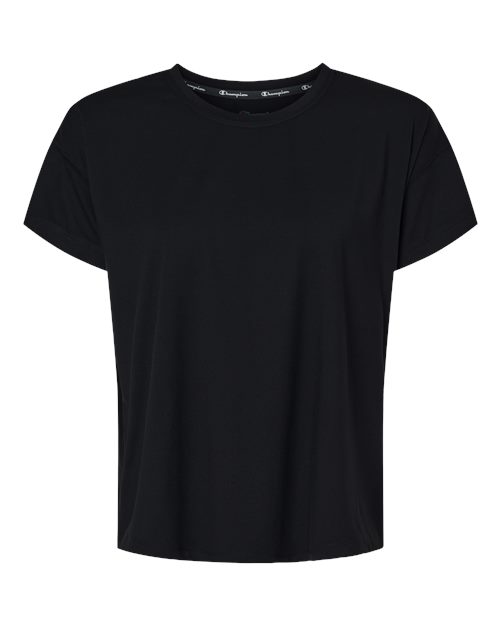 Champion Women's Sport Soft Touch T-Shirt in Black, front view