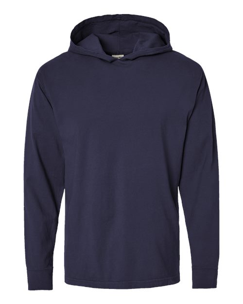 ComfortWash by Hanes Unisex Garment-Dyed Jersey Hooded Long Sleeve T-Shirt in Anchor Slate
