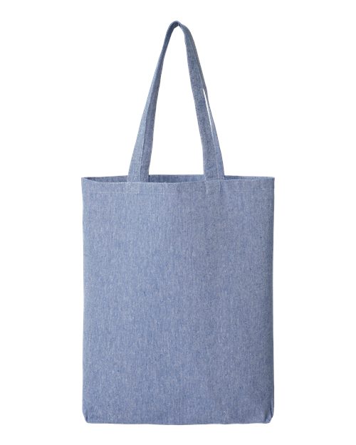 OAD Midweight Recycled Gusseted Tote in Heather Medium Blue, front view