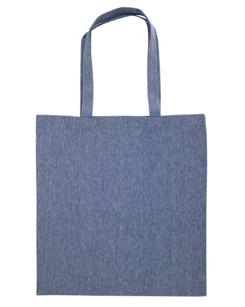 OAD Midweight Recycled Tote Bag in Heather Medium Blue, front view