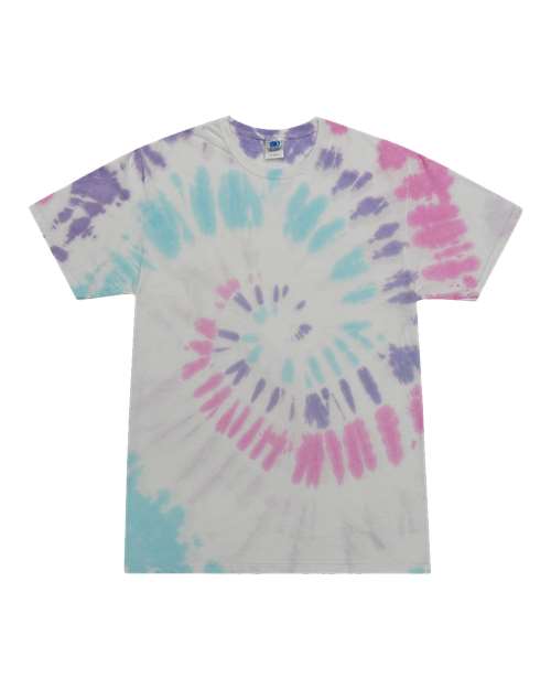 Colortone Multi-Color Tie-Dyed T-Shirt in Acadia, front view