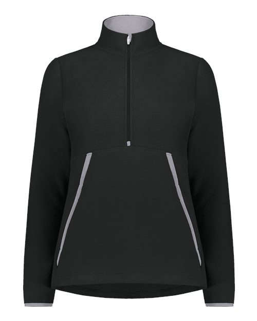 Augusta Sportswear Women's Eco Revive™ Polar Fleece Quarter-Zip Pullover in Black