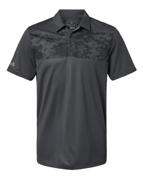 Adidas Men's Camo Chest Print Polo in Grey Six