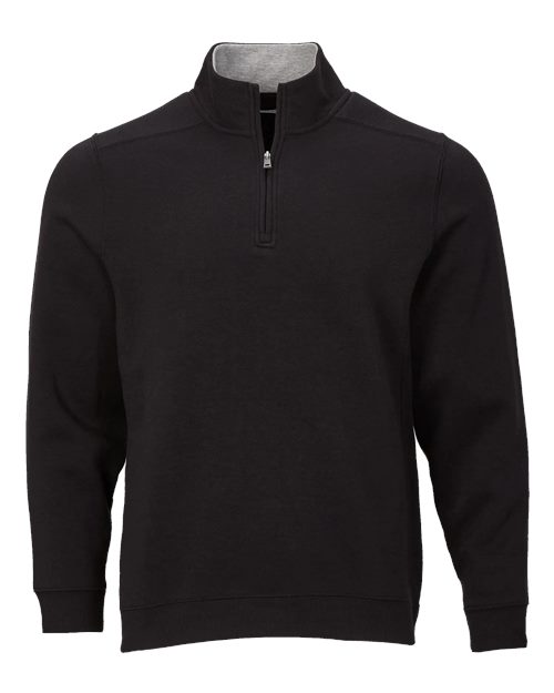 Boxercraft Unisex Fleece Quarter-Zip Pullover in Black, front view