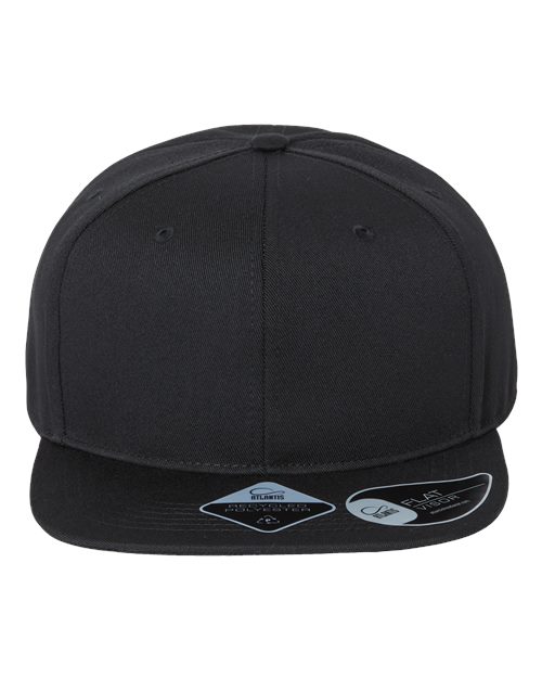 Atlantis Headwear Sustainable Flat Bill Cap in Black