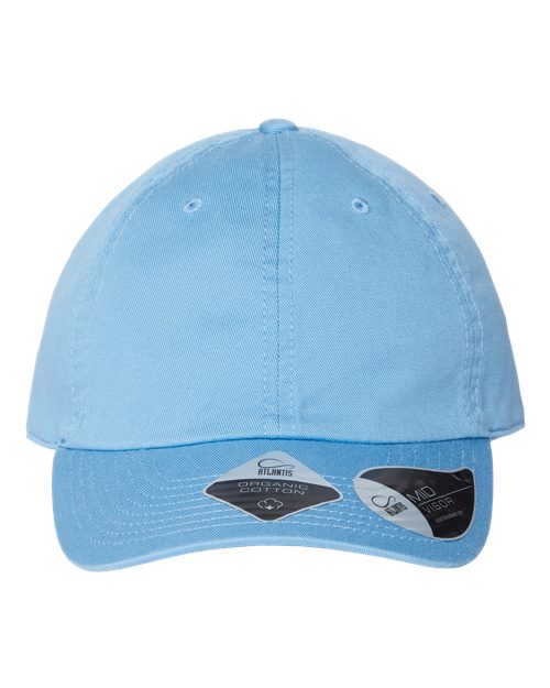 Atlantis Sustainable Dad Hat in Columbia Blue, front view