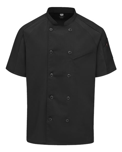 Chef Designs Airflow Raglan Chef Coat in Black/Black Mesh
