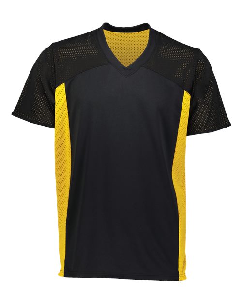 Augusta Sportswear Youth Reversible Flag Football Jersey in Black/Gold, front view