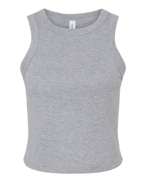 BELLA + CANVAS Women's Micro Rib Racer Tank in Athletic Heather, front view