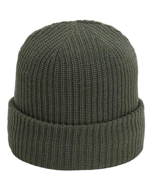Imperial The Mogul Cuffed Beanie in Earth Green, front view