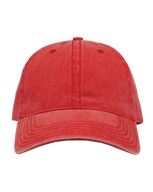 The Game Pigment-Dyed Cap in Red, front view