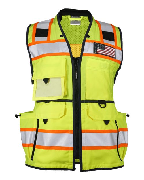 Kishigo Women’s Ultimate Construction Class 2 Vest in Lime, front view