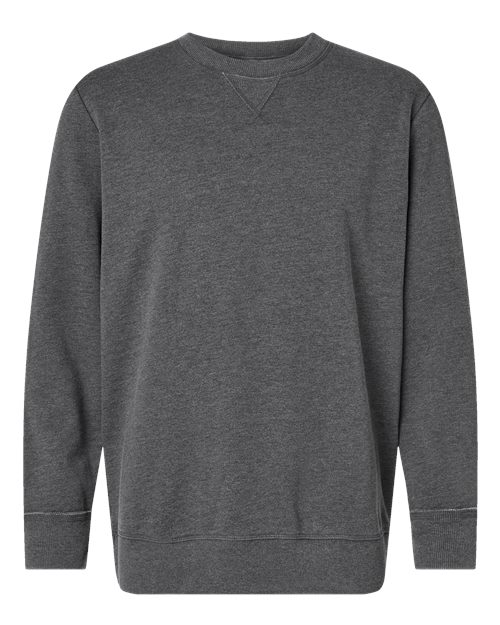 LAT Unisex Vintage Wash Crewneck Sweatshirt in Washed Black, front view