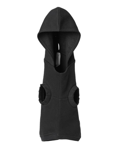 Doggie Skins Fleece Dog Hoodie in Black, front view