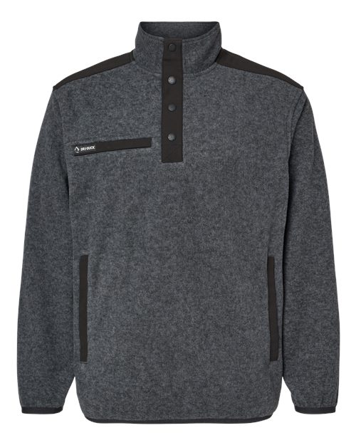 DRI DUCK Men's Ranger Melange Fleece Pullover in Charcoal, front view
