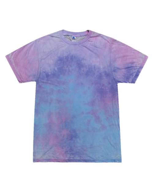 Colortone Unisex Festival Tie-Dyed Burnout T-Shirt in Cotton Candy, front view