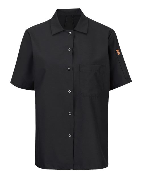 Chef Designs Women's Mimix™ Short Sleeve Cook Shirt with OilBlok in Black