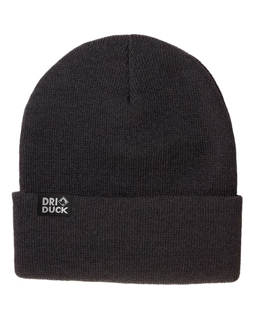DRI DUCK Coleman Cuffed Beanie in Black, front view