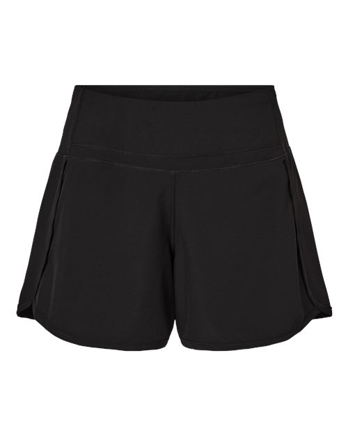 Boxercraft Women's Stretch Woven Lined Shorts in Black, front view