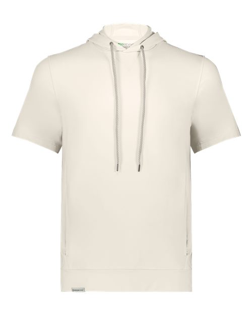 Holloway Men's Eco Revive™ Ventura Soft Knit Short Sleeve Hooded Sweatshirt in Birch