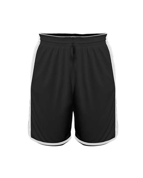 Alleson Athletic Youth Crossover Reversible Shorts in Black/White