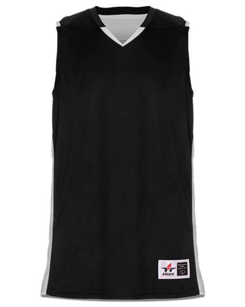 Alleson Athletic Youth Crossover Reversible Jersey in Black/White