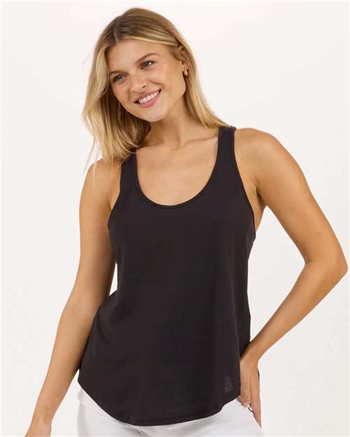 Boxercraft Women's Twistback Tank Top in Black, front view