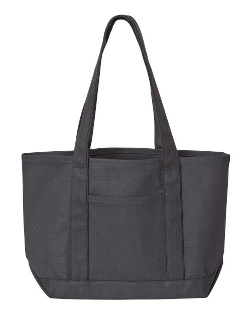 Liberty Bags Windward Large Cotton Canvas Classic Resort Tote in Black/Black, front view