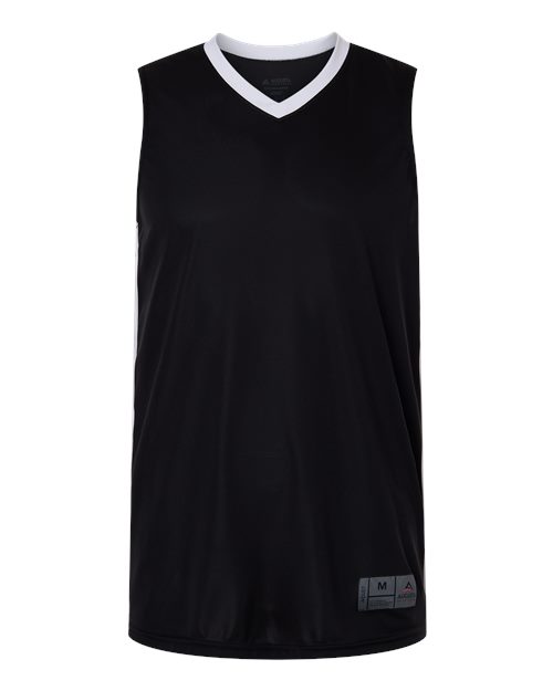 Augusta Sportswear Men's Match-Up Basketball Jersey in Black/White, front view