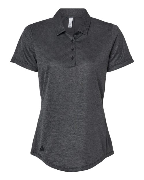 Adidas Women's Space Dyed Polo in Black Melange