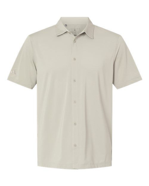 Adidas Men's Full Button Down Short Sleeve Shirt in Alumina