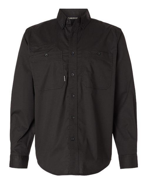 DRI DUCK Men's Craftsman Woven Shirt in Black, front view