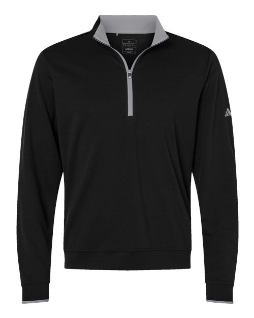 Adidas Men's Performance Lightweight Quarter-Zip Pullover in Black/Grey Three