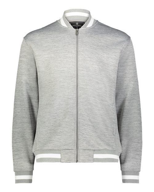 Holloway Youth V-Street Full-Zip Jacket in Athletic Heather/White
